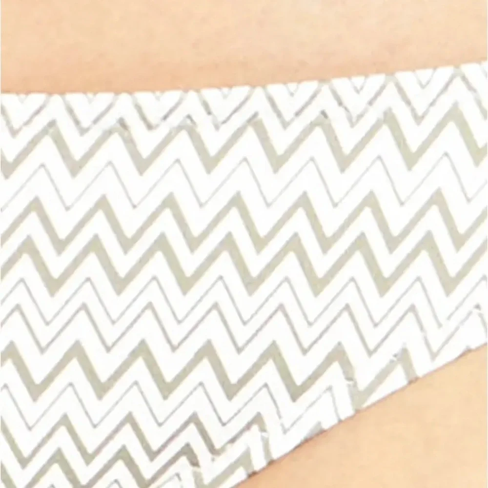 Eberjey Wanderlust Sage Blanc Allie Zigzag Bikini Bottoms NWT Size Large